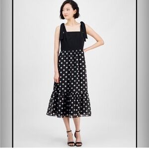 Anne Klein Black and White Polka Dot Dress
